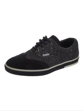 Jimmy Choo Dark Academia Business Casual Canvas Wingtip Black Gray Designer 10.5